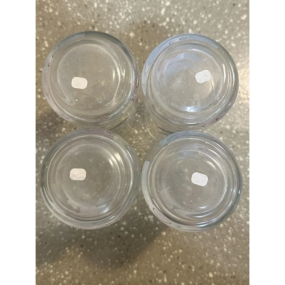 4 pc Gibson Vintage Housewares Crystal Christmas Holiday‎ 16 oz Tumblers
